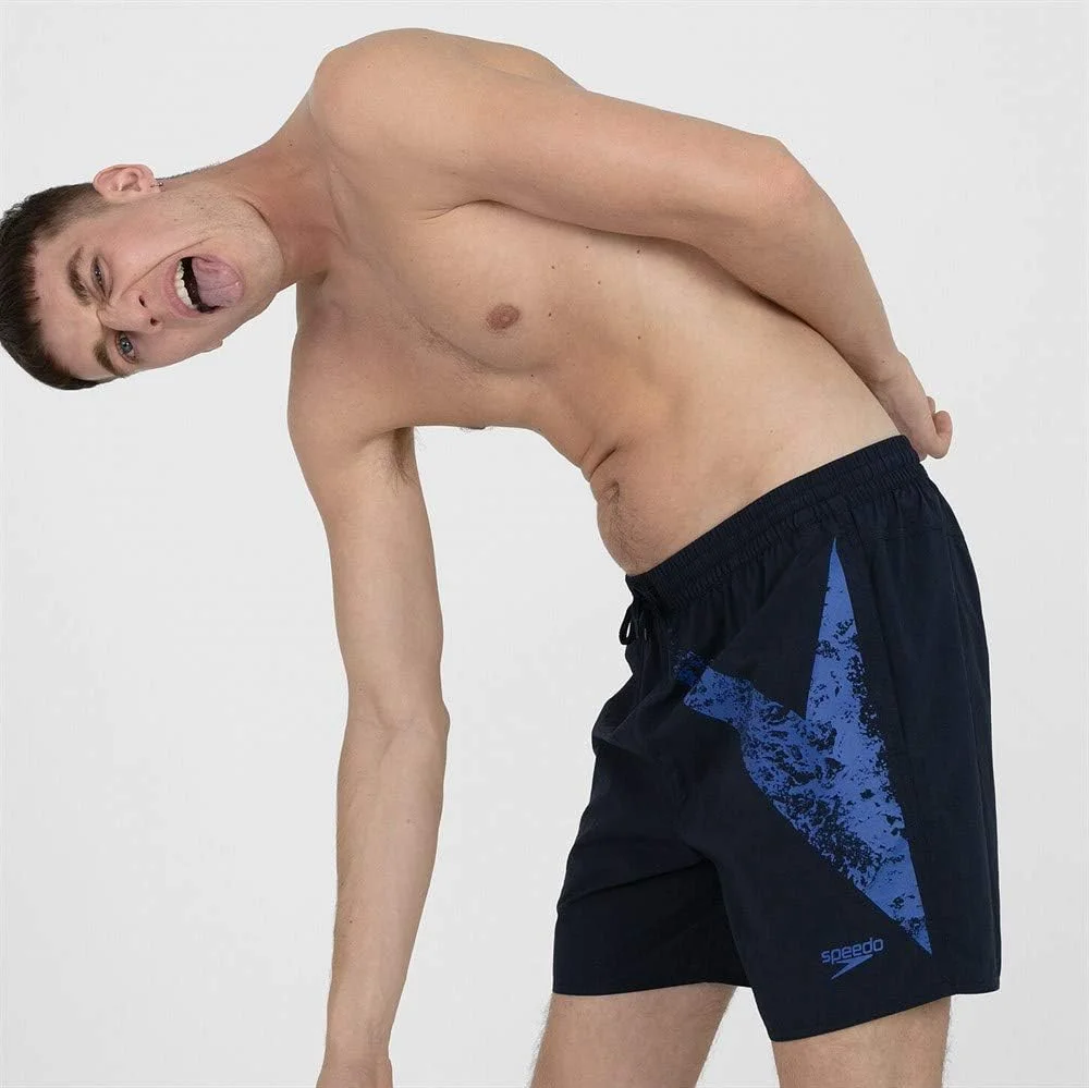شلوارک شنا مردانه اسپیدو مدل بوم استار با قد ۱۶ اینچ و کمر بنددار