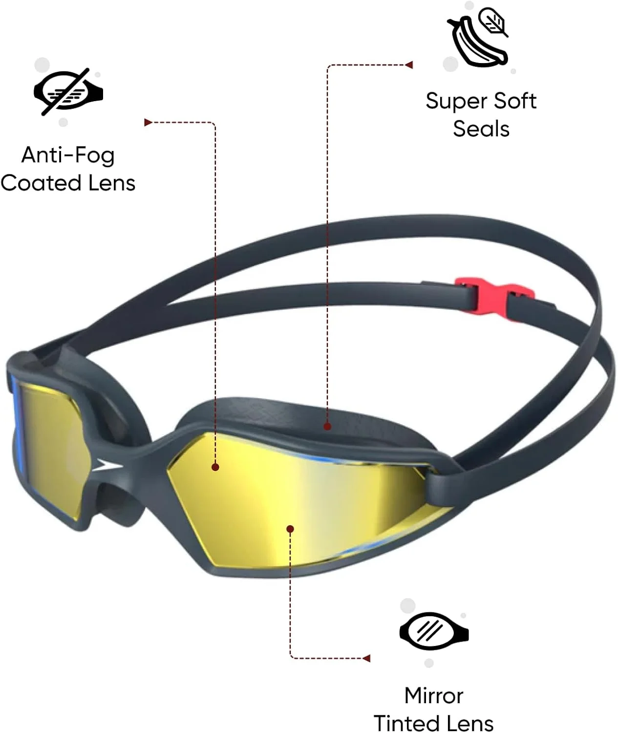 عینک شنا اسپیدو مدل Hydropulse مناسب برای آقایان و بانوان | فیت راحت | طراحی قابل تنظیم (تک عددی)