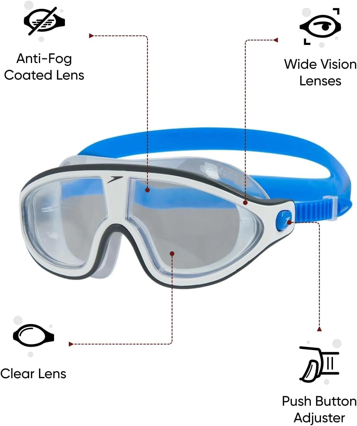 عینک شنای بایوفیوز ریفت اسپیدو مناسب بزرگسالان عینک شنای بایوفیوز ریفت اسپیدو مناسب بزرگسالان