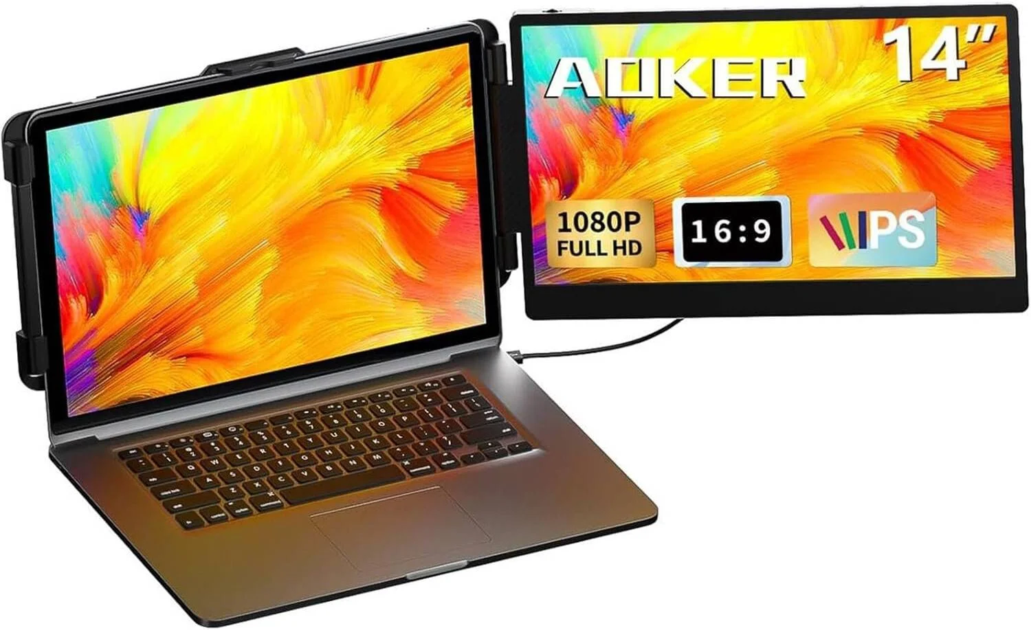 اکستندر صفحه نمایش قابل حمل AOKER S1، نمایشگر 14 اینچی IPS، رزولوشن FHD، نرخ تازه سازی 60 هرتز، نسبت تصویر 16:9، کنترل روشنایی، زاویه چرخش 180 درجه، بلندگوهای داخلی، مشکی | S1 اکستندر صفحه نمایش قابل حمل AOKER S1، نمایشگر 14 اینچی IPS، رزولوشن FHD، نرخ تازه سازی 60 هرتز، نسبت تصویر 16:9، کنترل روشنایی، زاویه چرخش 180 درجه، بلندگوهای داخلی، مشکی | S1