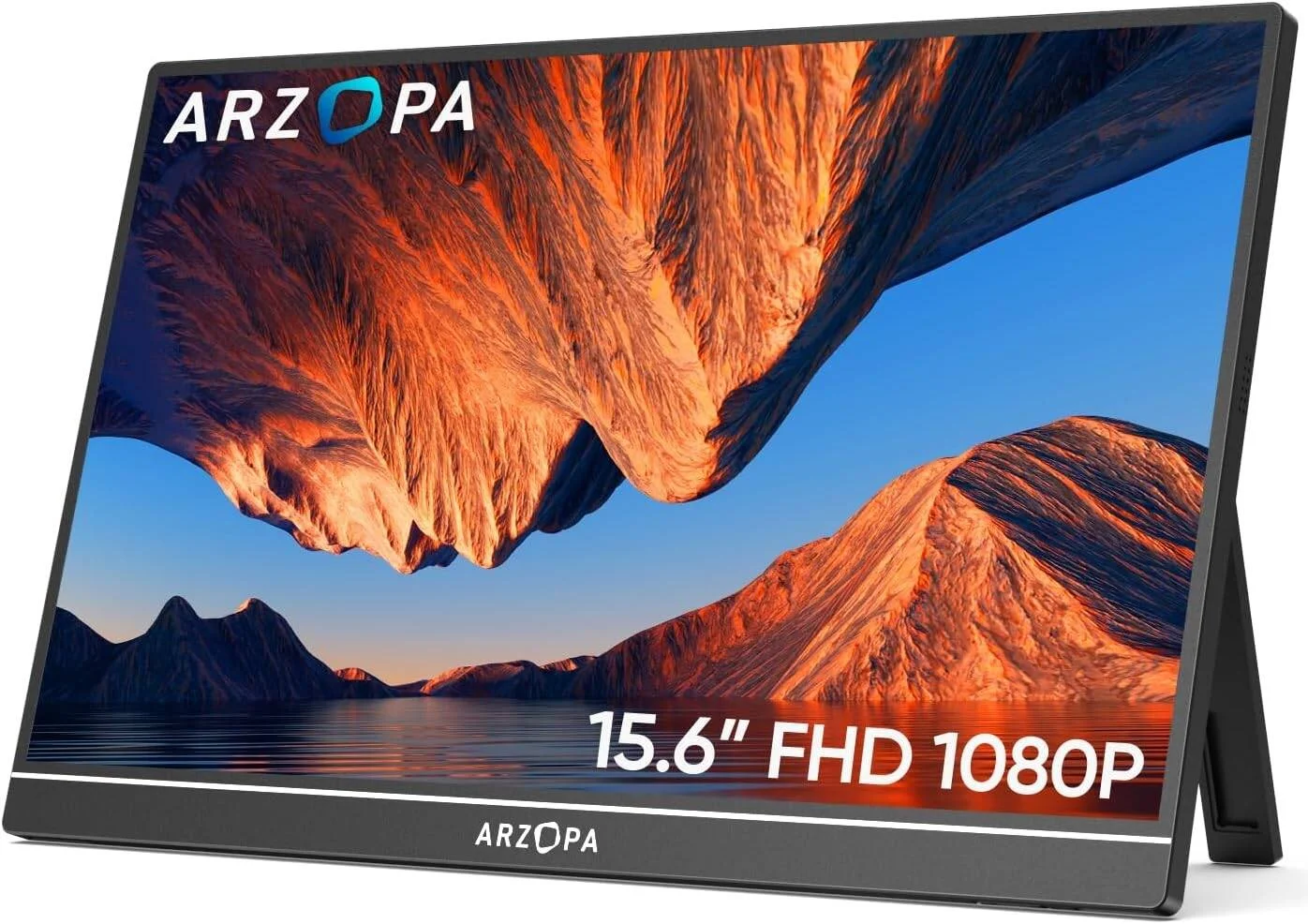 مانیتور قابل حمل ARZOPA A1 Type-C، نمایشگر 16 اینچی IPS، رزولوشن FHD، نرخ تازه سازی 60 هرتز، نمایشگر رنگی 262K، دمای رنگ 6800K، بلندگوهای داخلی، عملکرد کامل Type-C، مشکی | A1