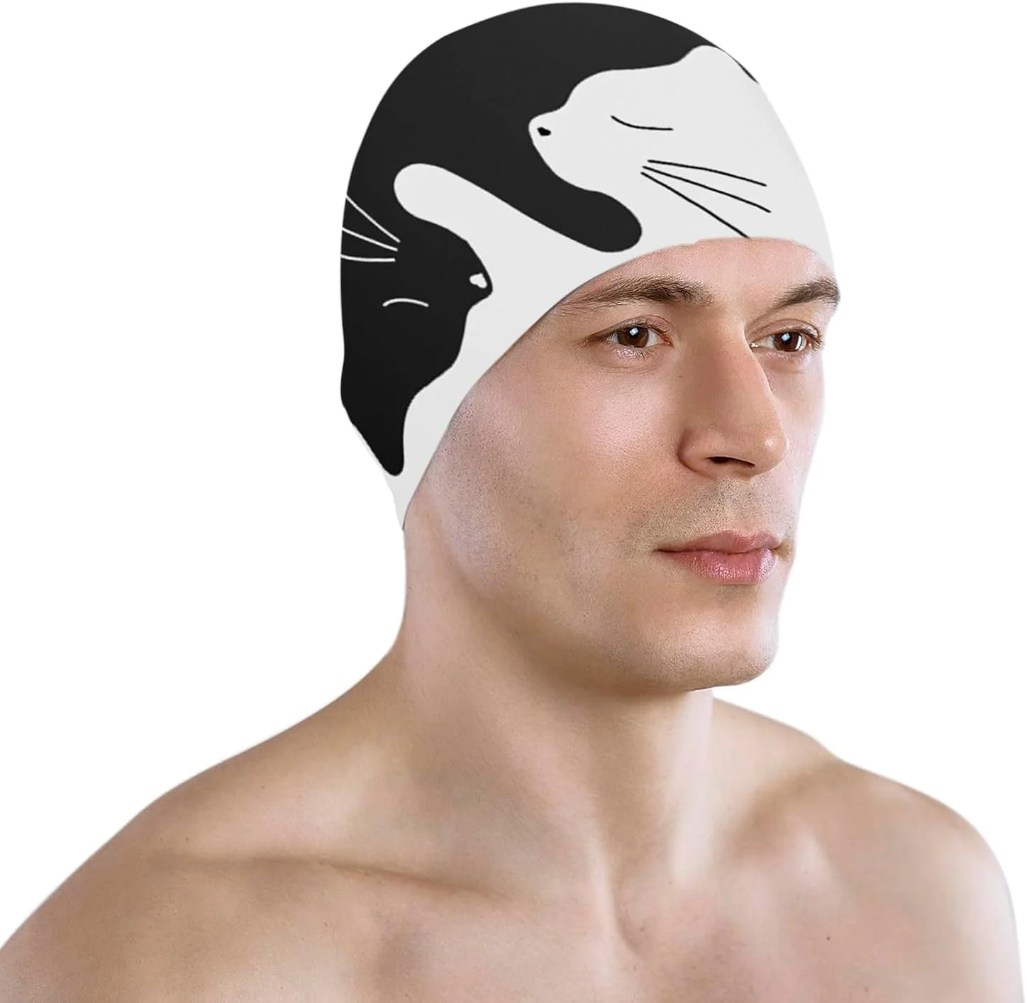 کلاه شنای سیلیکونی برای بزرگسالان، کلاه شنای ضد آب با طرح های زیبا، محافظت از مو و گوش الاستیک برای مردان و زنان، مناسب استخر، ساحل، موج سواری، محافظت در برابر اشعه ماوراء بنفش، طرح حیوانات سه بعدی (بسته 2 عددی)