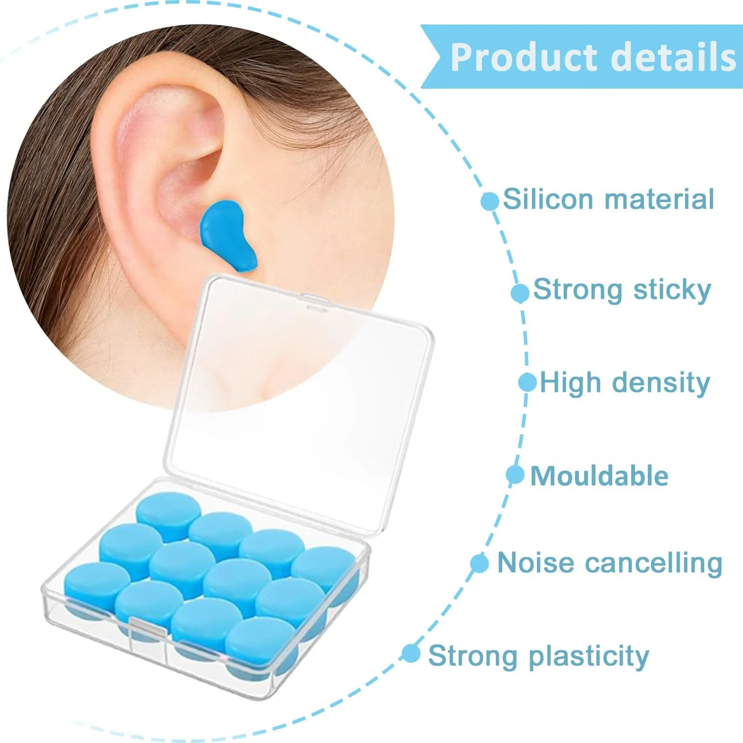 ۳۶ عدد گوش گیر سیلیکونی، گوش گیرهای قالب گیری مجدد قابل استفاده برای هر سایز گوش، ضد نویز برای خواب، شنا، مطالعه و مسافرت ۳۶ عدد گوش گیر سیلیکونی، گوش گیرهای قالب گیری مجدد قابل استفاده برای هر سایز گوش، ضد نویز برای خواب، شنا، مطالعه و مسافرت