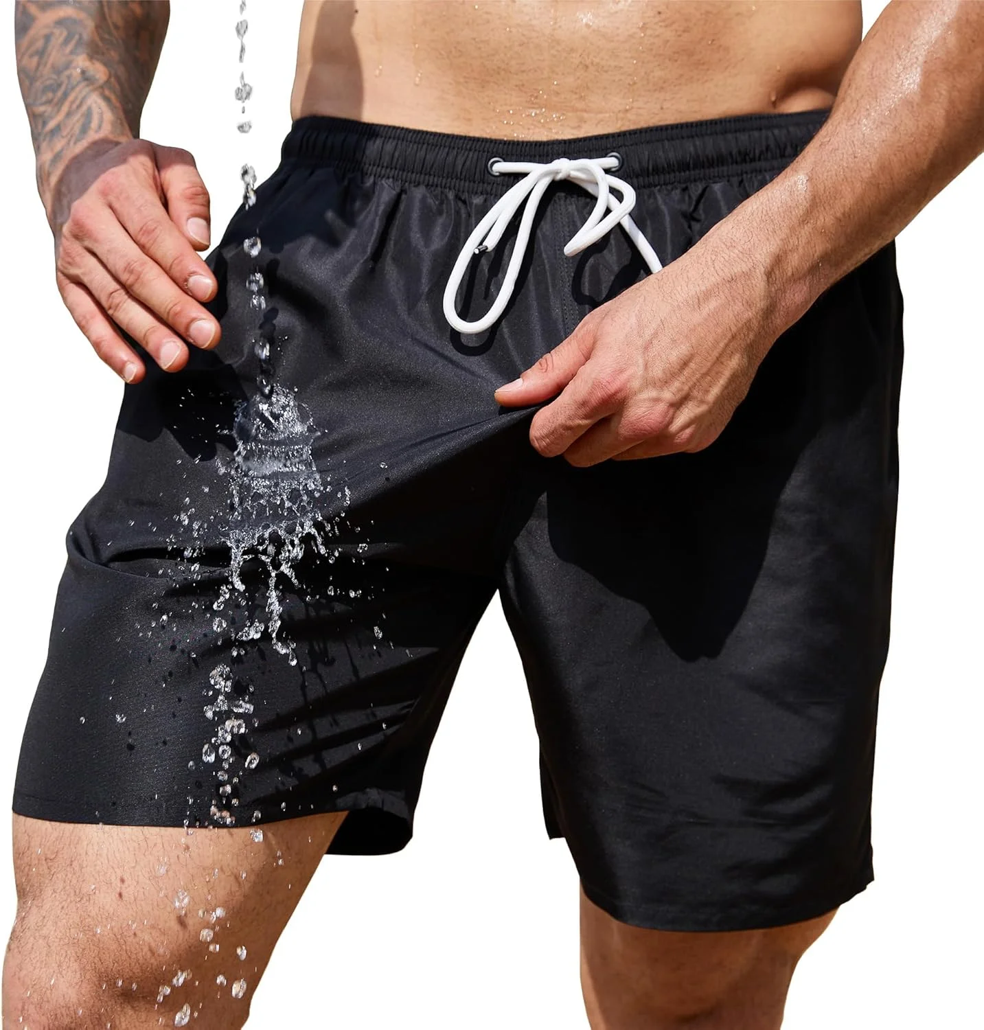 شورت شنا مردانه Scotamalone، شورت شنا سریع خشک شونده، 17.8 سانتی متر، با آستر توری، لباس شنا، مایو