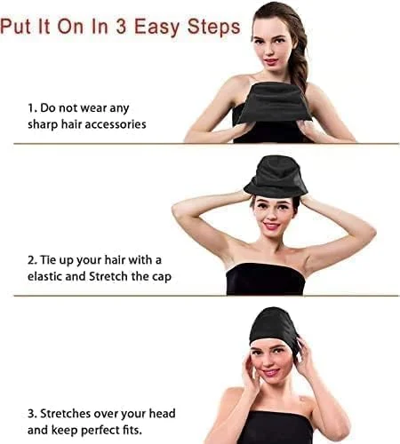 کلاه شنا سیلیکونی سه بعدی محافظ گوش نرم موی بلند بادوام SHOWAY برای زنان و مردان (مشکی)
