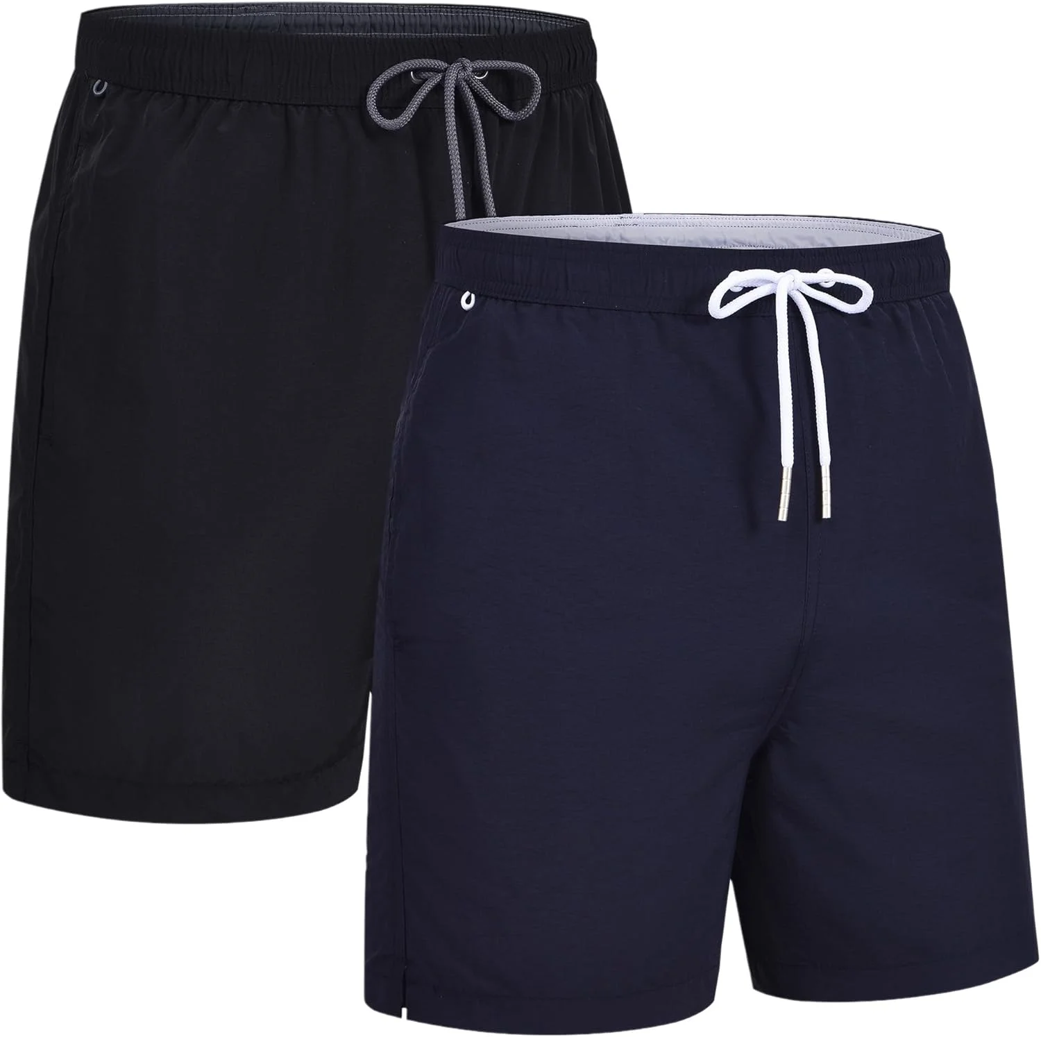 ست دو عددی شلوارک شنا مردانه، خشک‌شونده سریع، مناسب ساحل و موج‌سواری، کمر کشی با آستر توری (اسلیم فیت)