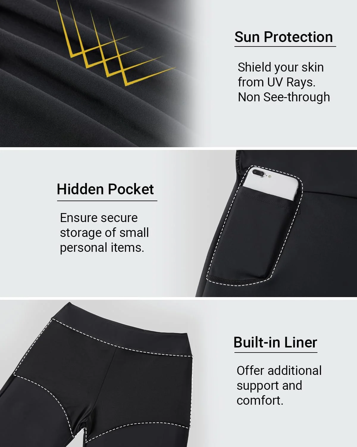 شلوار شنای فشن، دامن شنای کمر بلند با ساق، شلوارک موج سواری، شلوار غواصی، شلوارک شنای ضد اشعه ماوراء بنفش برای بانوان