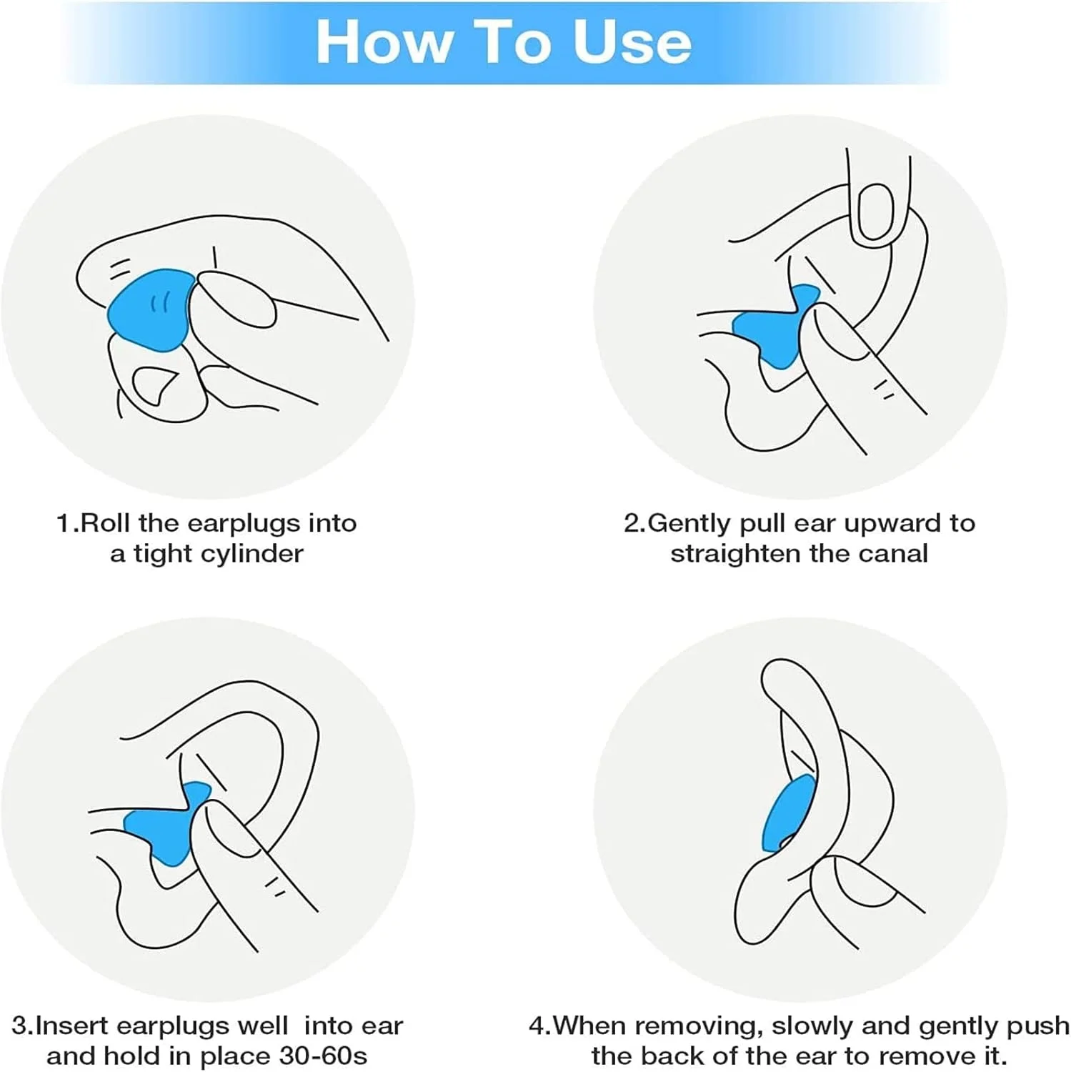 14 جفت گوش گیر سیلیکونی نرم و قابل انعطاف، قابل استفاده مجدد، ضد آب، گوش گیر کاهش دهنده صدا، مناسب برای خواب، شنا، خروپف، مطالعه، کار، هواپیما (آبی آسمانی+سفید)