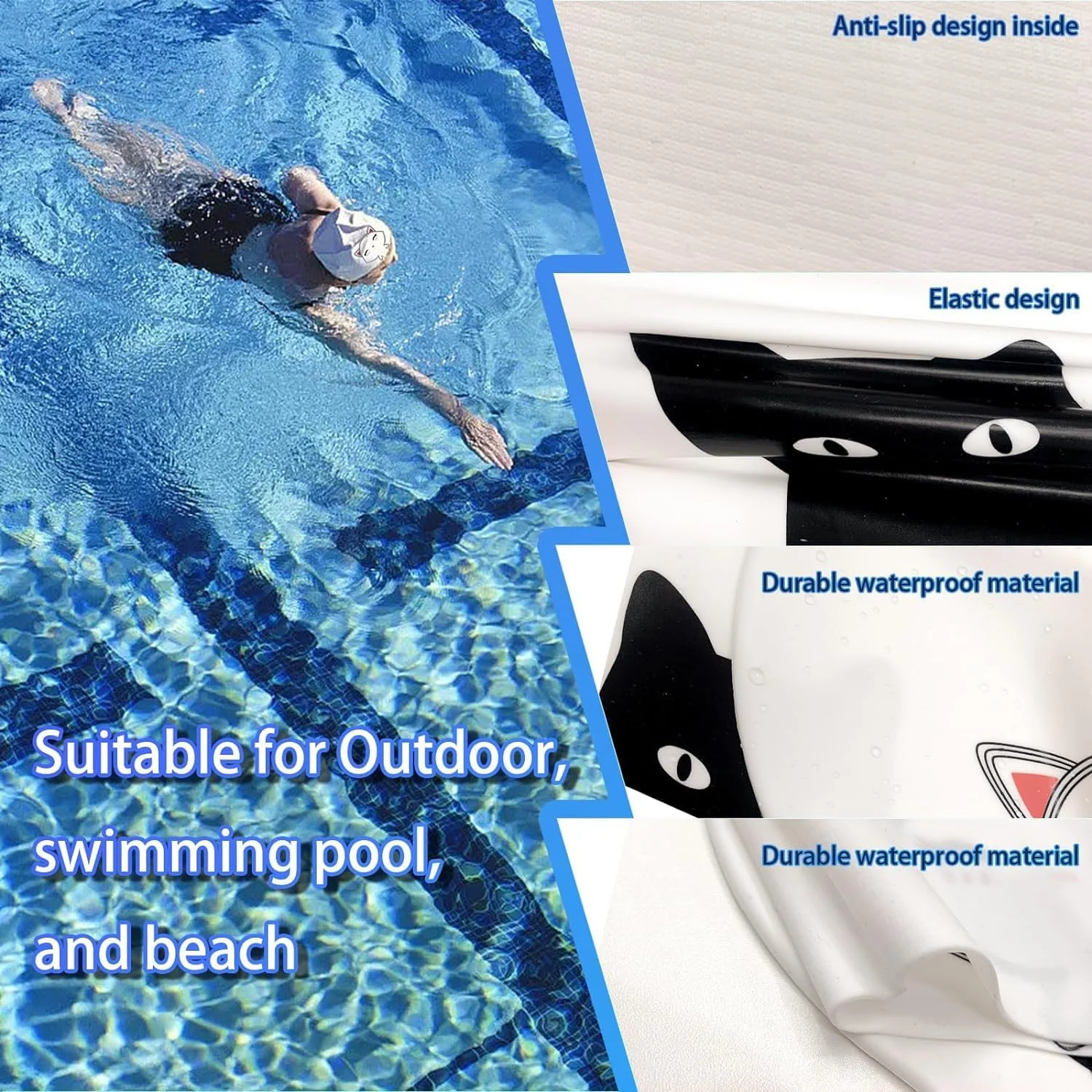 ست 2 عددی کلاه شنا سیلیکونی نالاکال برای بانوان - کلاه های شنا ضد آب، ایده آل برای موهای بلند و کوتاه، فیت راحت، کلاه های شنا برای بزرگسالان