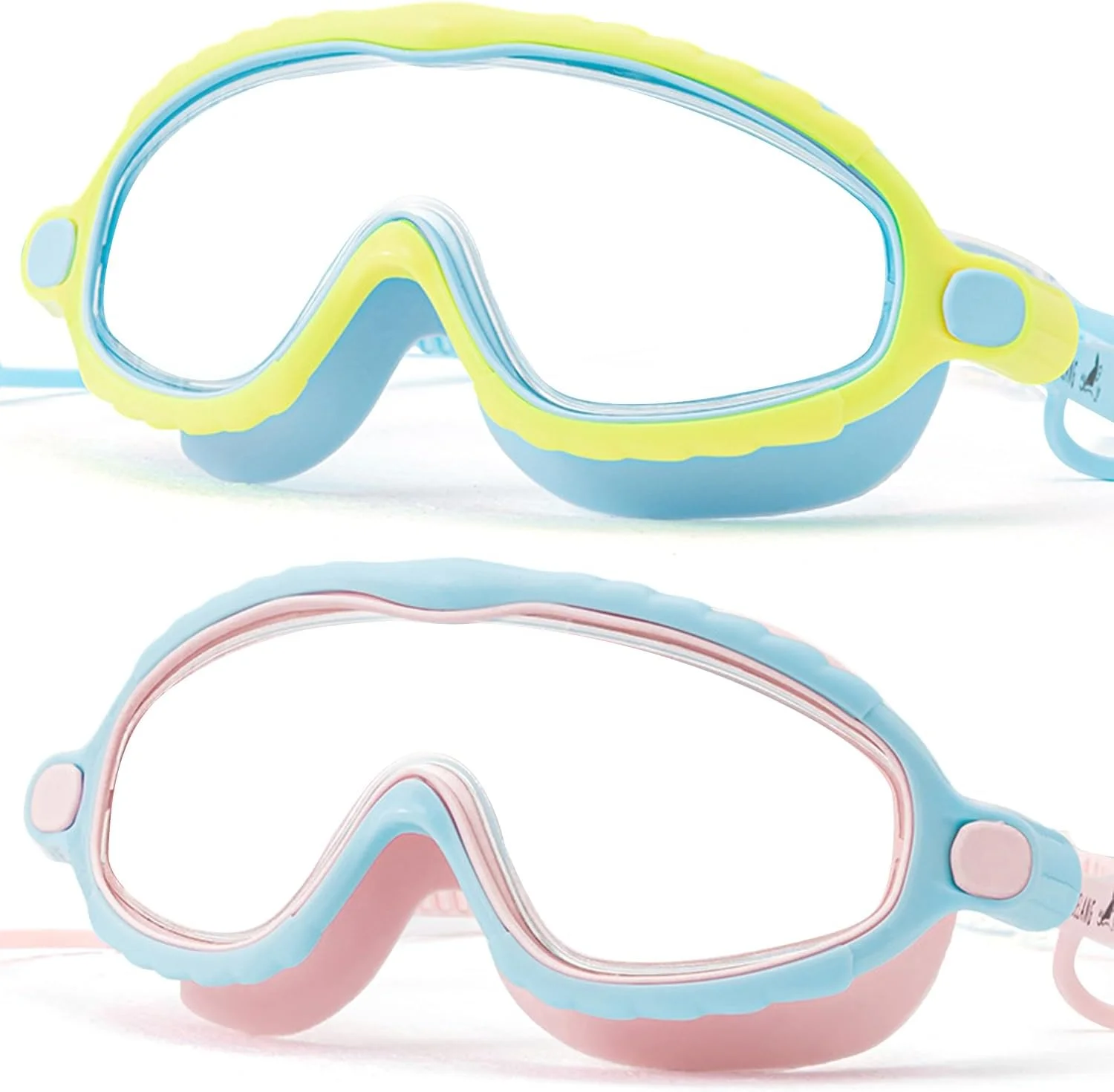 عینک شنا بسته 2 عددی ضد بخار ضد اشعه ماوراء بنفش دید گسترده برای کودکان 3-14 سال