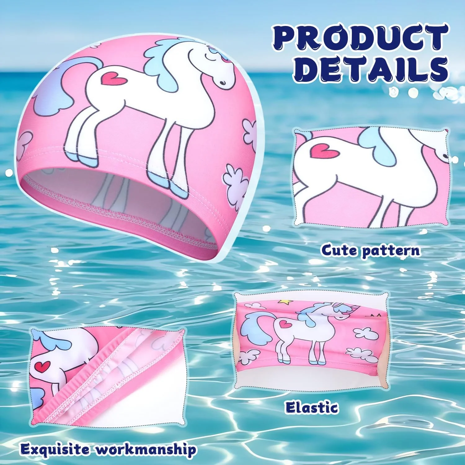 ست ۳ عددی کلاه شنا کودکانه مناسب پسران و دختران ۲ تا ۱۲ سال