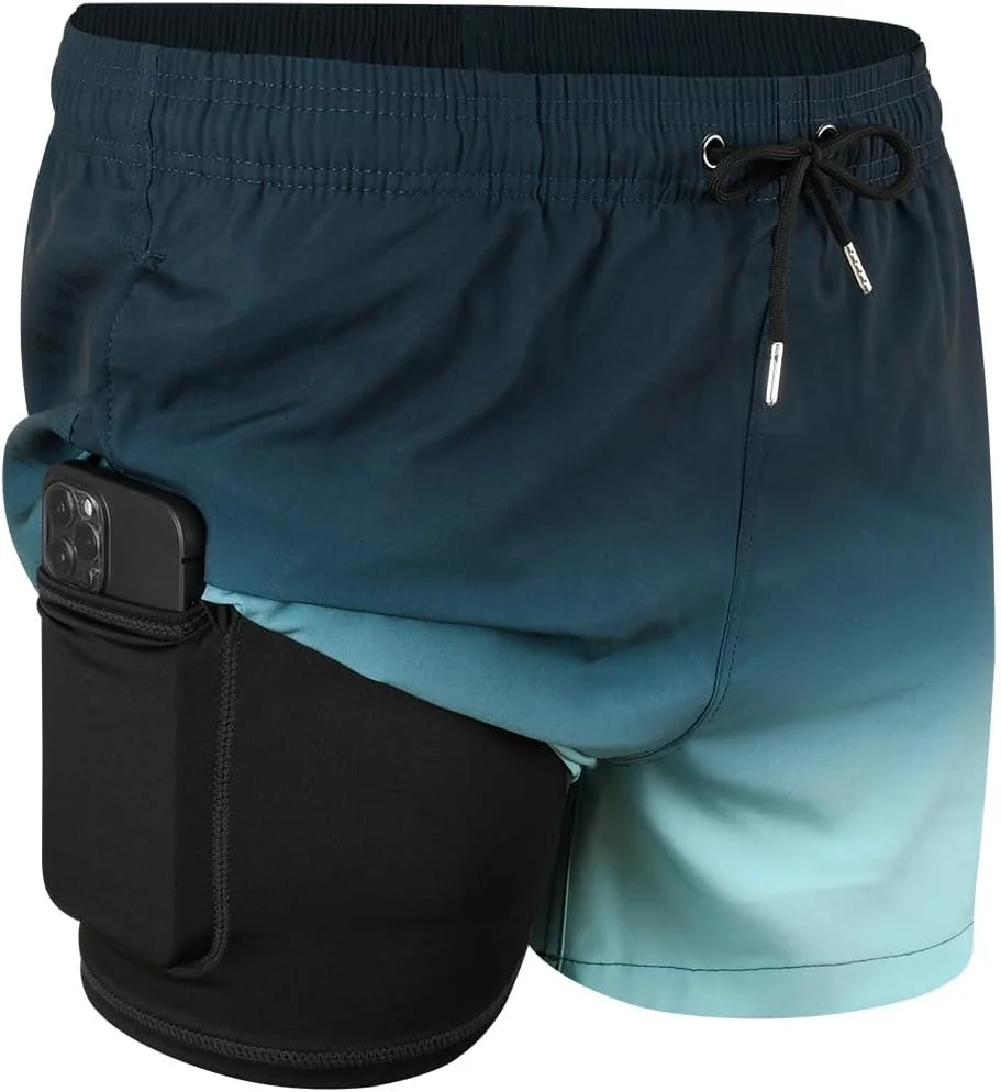 شلوارک شنا مردانه ماد هیرو مدل 2 در 1 با آستر فشاری و خشک شوندگی سریع