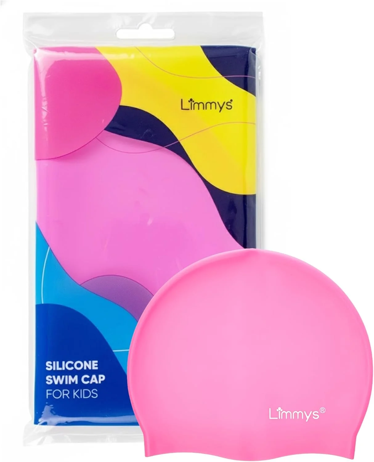 کلاه شنا بچه گانه Limmys - 100% سیلیکون مناسب پسران و دختران - کیفیت برتر، کلاه شنای راحت و کشسان - کلاه شنای کودکان موجود در رنگ های مختلف