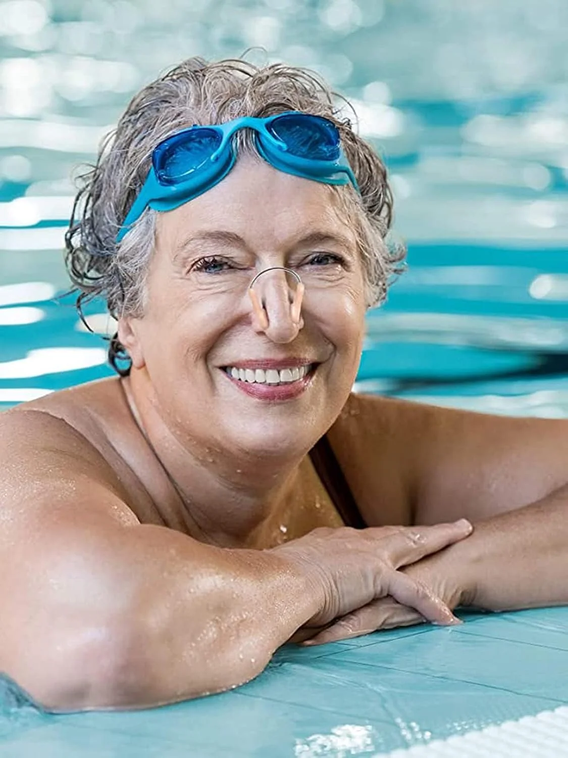 گیره بینی شنا خزنه، گیره بینی شنا سیلیکونی محافظ بینی تمرینی با فولاد برای استفاده در مسابقات شنای کودکان و بزرگسالان، بژ (10 عدد)