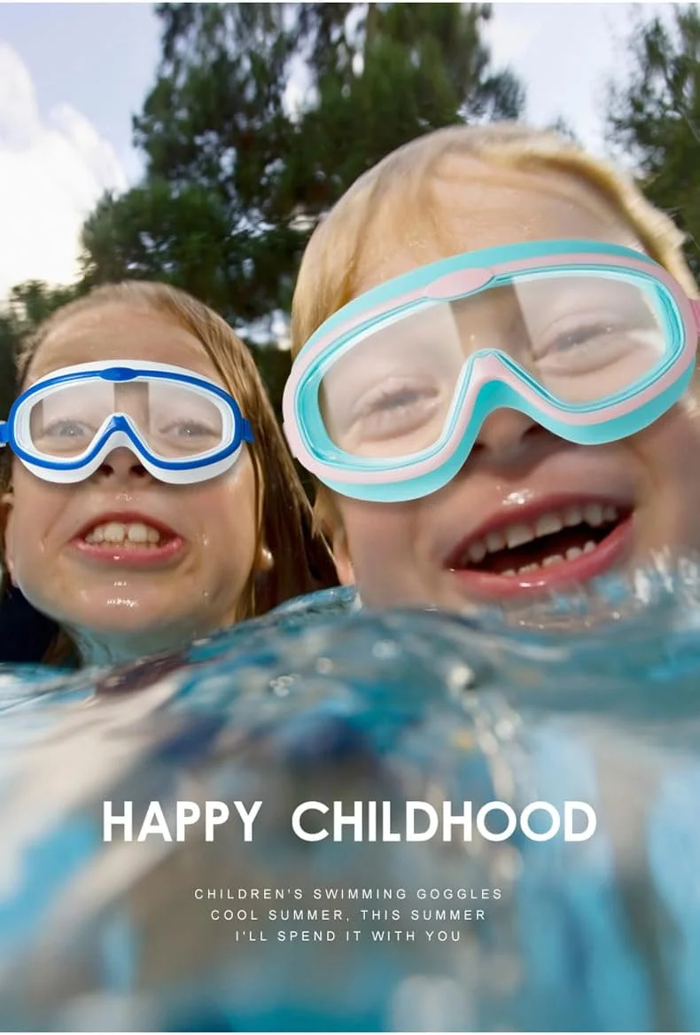 عینک شنای کودکانه، ضد بخار، محافظت در برابر اشعه ماوراء بنفش، عینک شنا با دید فوق العاده عریض برای کودکان 3-15 سال