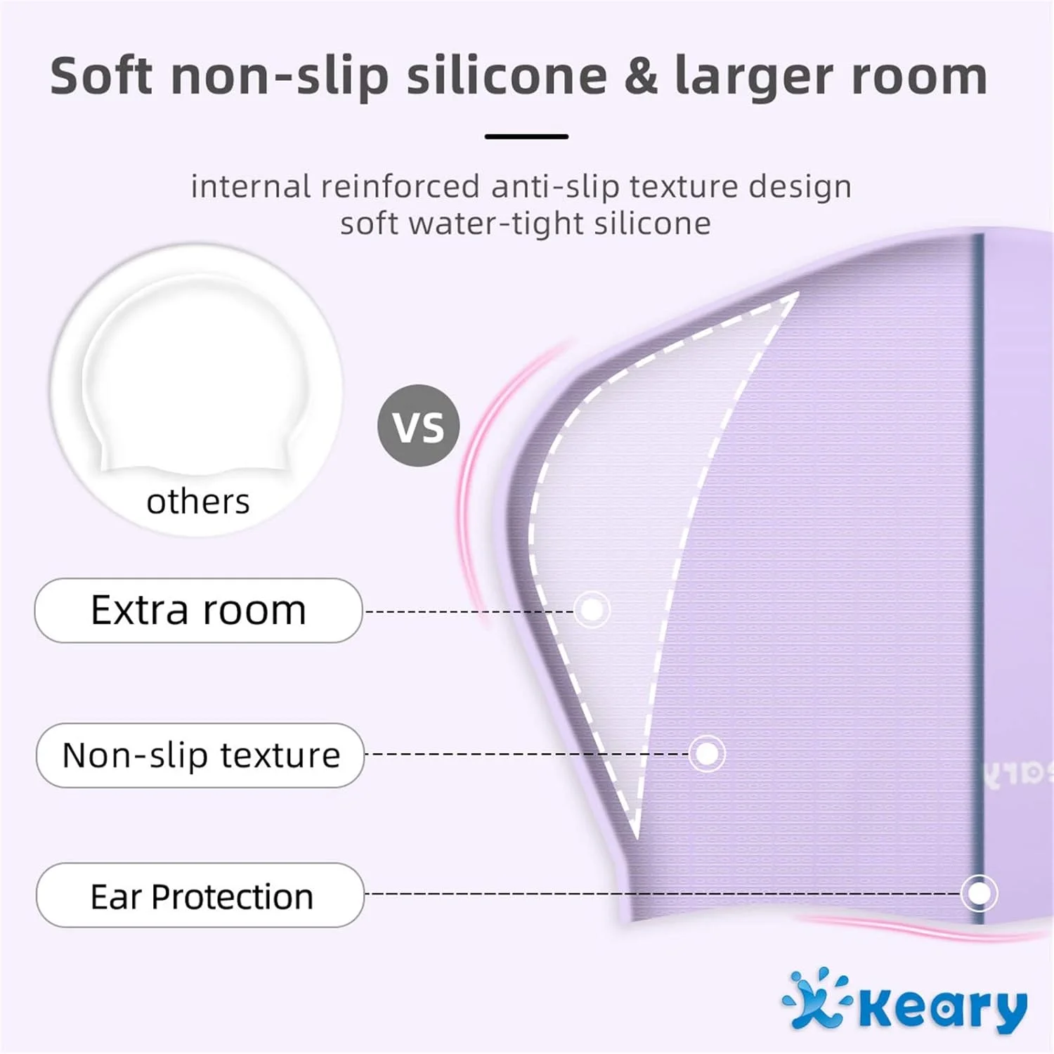 کلاه شنا سیلیکونی کیاری، بسته 2 عددی، مناسب موهای بلند، ضد آب، پوشش گوش، نرم، کشسان، بادوام، ضد لغزش، استفاده آسان