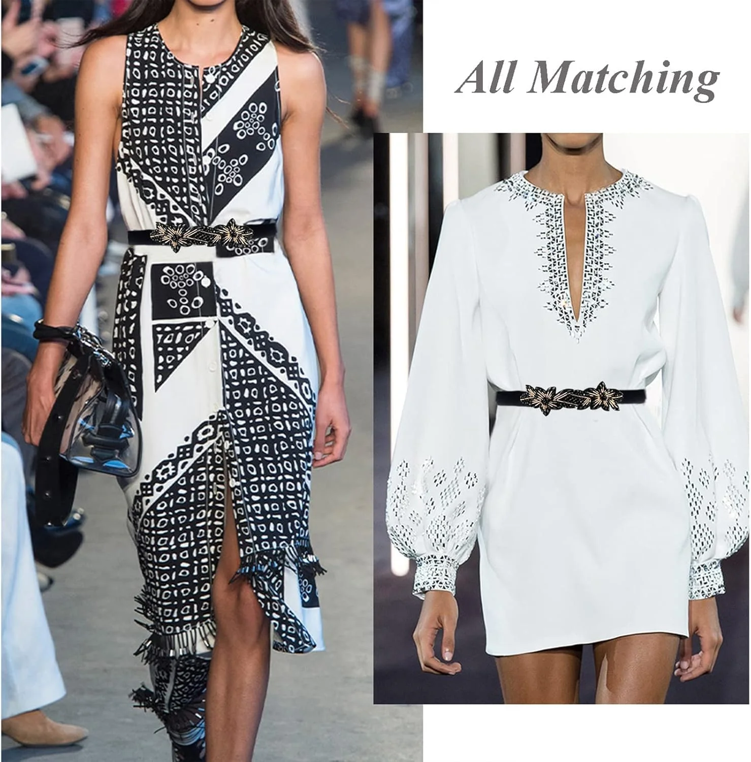 کمربند کشی زنانه طرح رترو | اکسسوری زنانه | کمربند کشی با سگک و قفل | کمربند کمر برای لباس | طراحی کمربند باریک | کمربند الاستیک برای زنان و بانوان