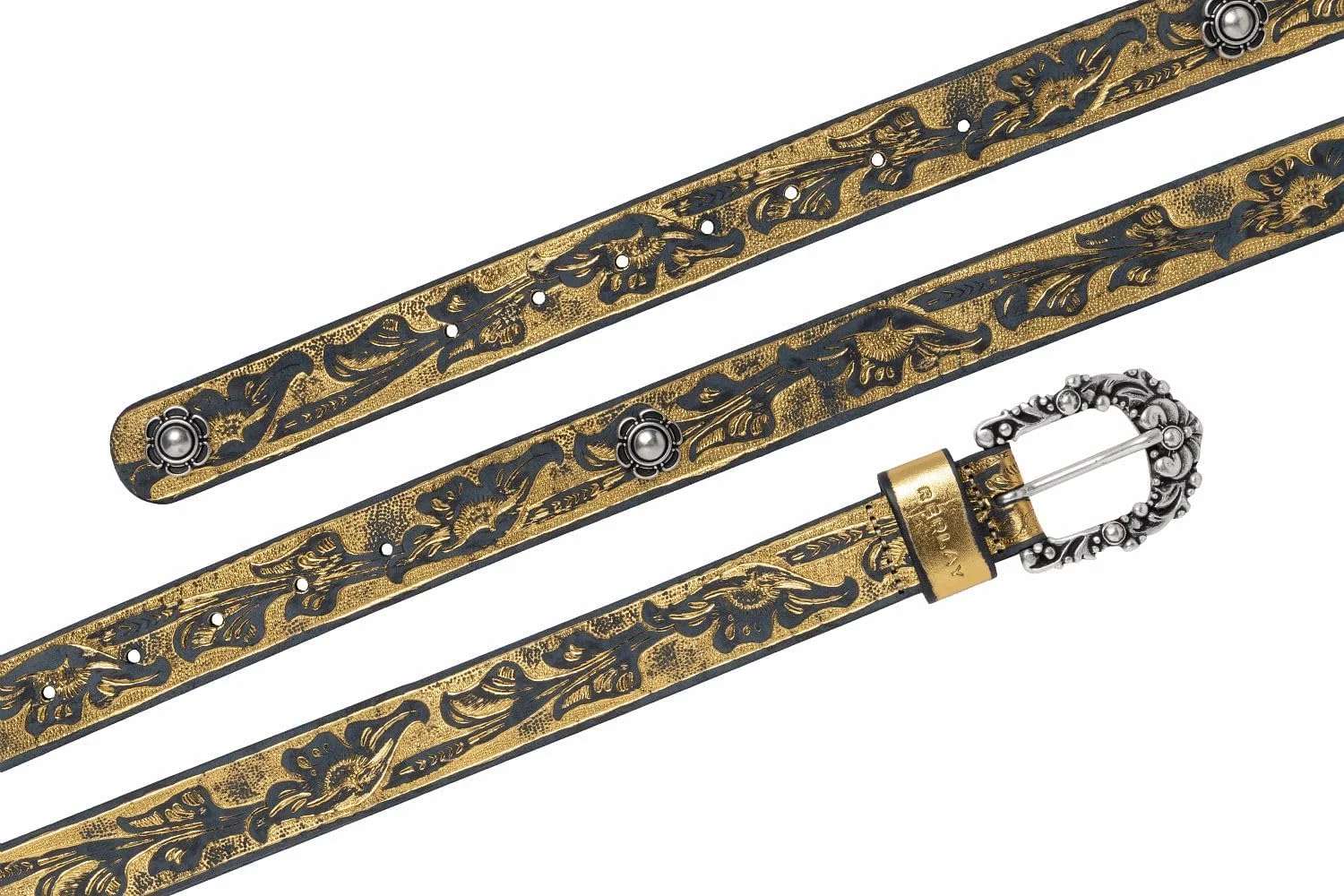 کمربند چرمی زنانه ریپلی با روکش