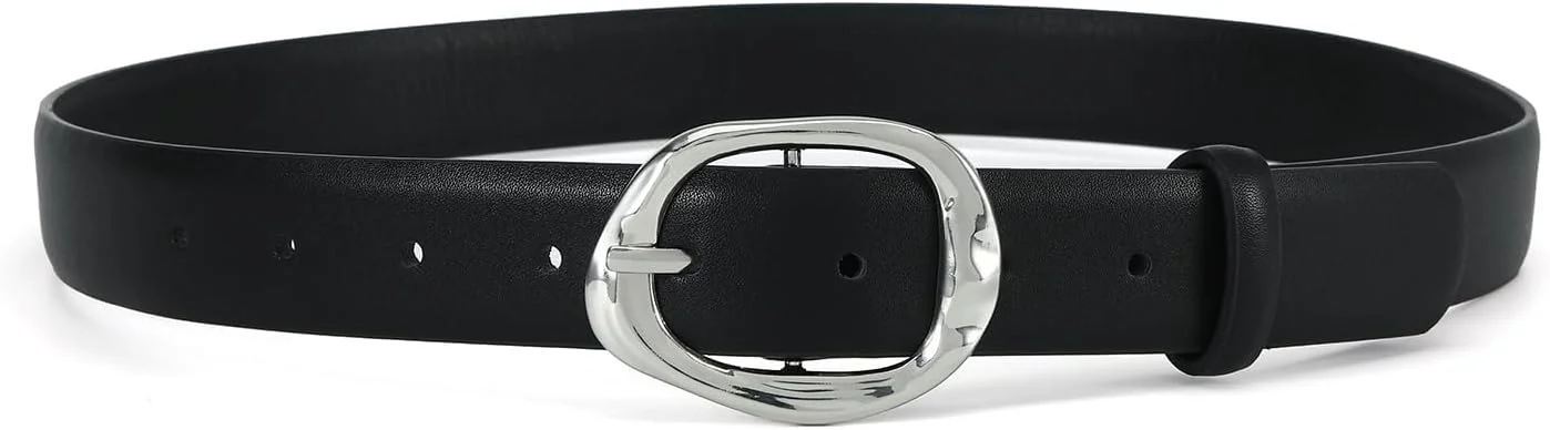 کمربند زنانه برای شلوار جین، پیراهن و لباس مجلسی، کمربند چرمی غیر رسمی مد روز با سگک طلایی