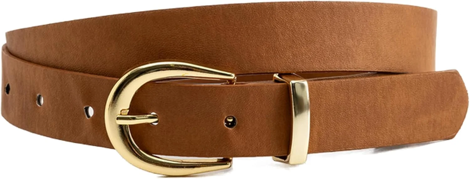 کمربند باریک چرم مصنوعی زنانه کوتون، شتری (100)، متوسط
