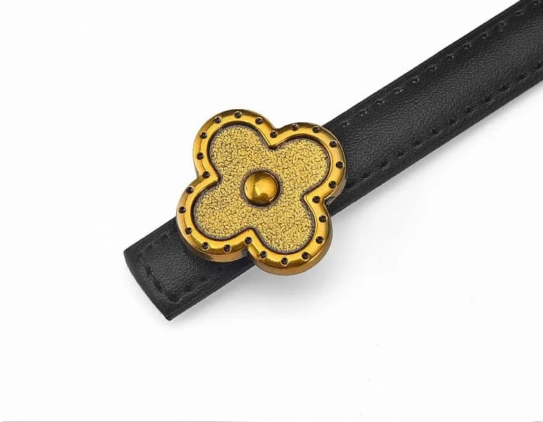 کمربند چرمی زنانه FOMCORT با طراحی سگک شبدر طلایی، کمربندهای فشن زنانه برای شلوار جین و لباس