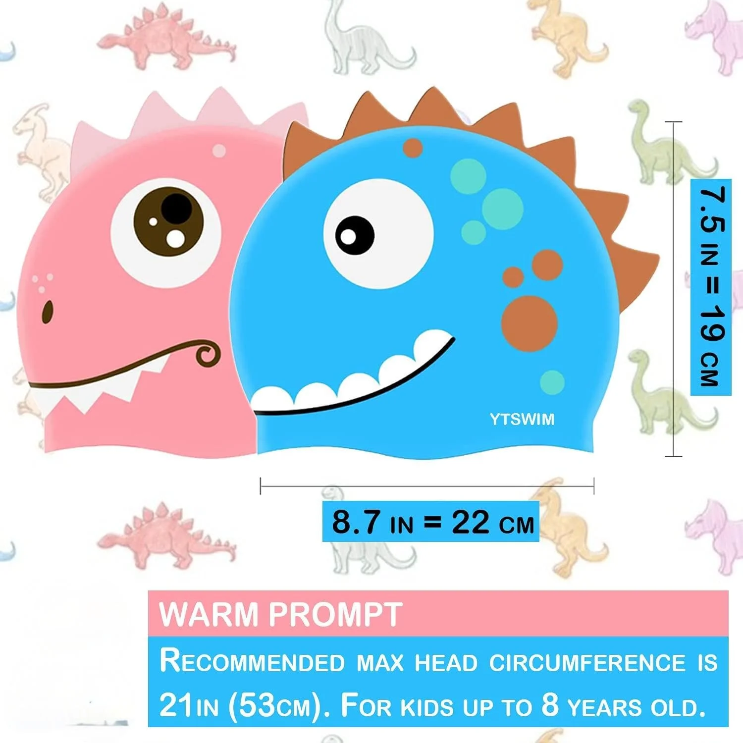 کلاه شنای کودکانه KASTWAVE، 2 عدد کلاه شنای سیلیکونی برای کودکان دختر و پسر (سن 3-12 سال) پوشش گوش ضد آب با طرح تکشاخ زیبا، کلاه شنا برای خشک نگه داشتن مو