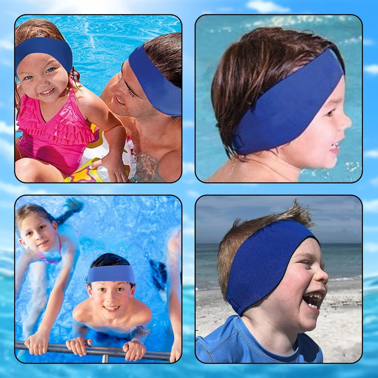 هدبند شنای ضد آب قابل تنظیم KASTWAVE، محافظ گوش برای شناگران، نگهدارنده گوش گیر، جلوگیری از عفونت گوش و آسیب آب