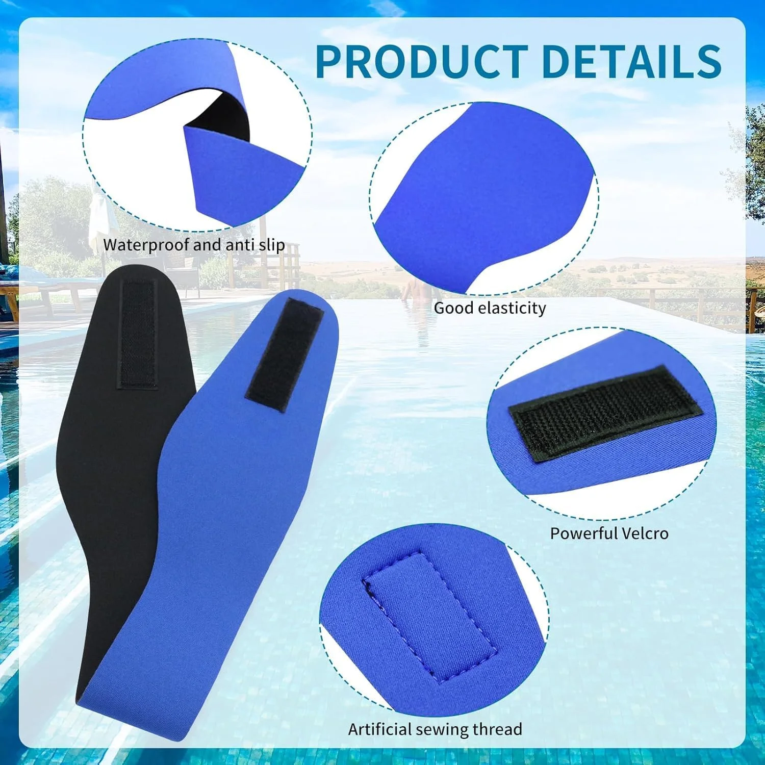 هدبند شنای ضد آب قابل تنظیم KASTWAVE، محافظ گوش برای شناگران، نگهدارنده گوش گیر، جلوگیری از عفونت گوش و آسیب آب