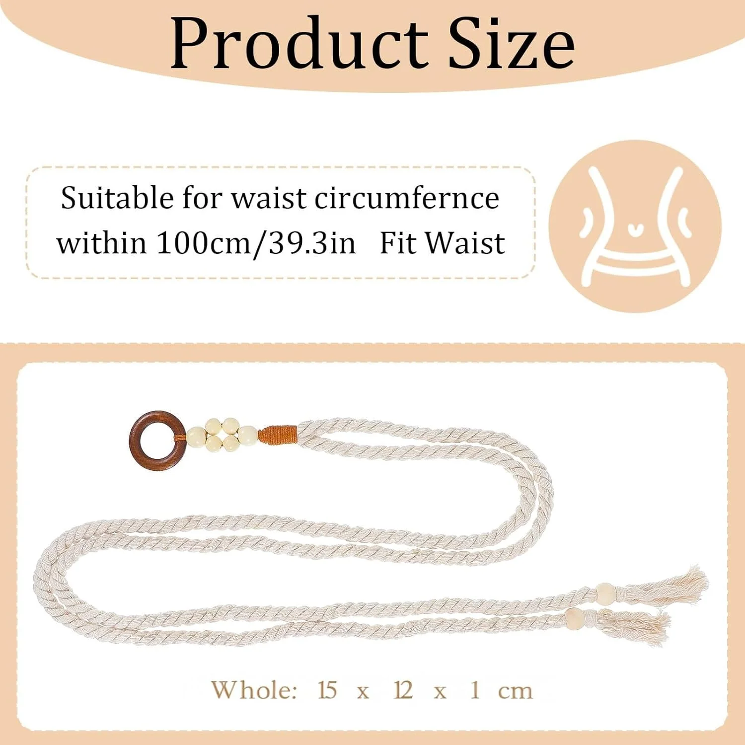 کمربند زنانه، 1 عدد کمربند بافتنی منگوله دار زنانه، کمربندهای چرمی بافته شده باریک برای لباس، دامن، تونیک - کمربند کمر غیر رسمی قابل تنظیم، اکسسوری ساحلی تابستانی، هدیه شیک برای او