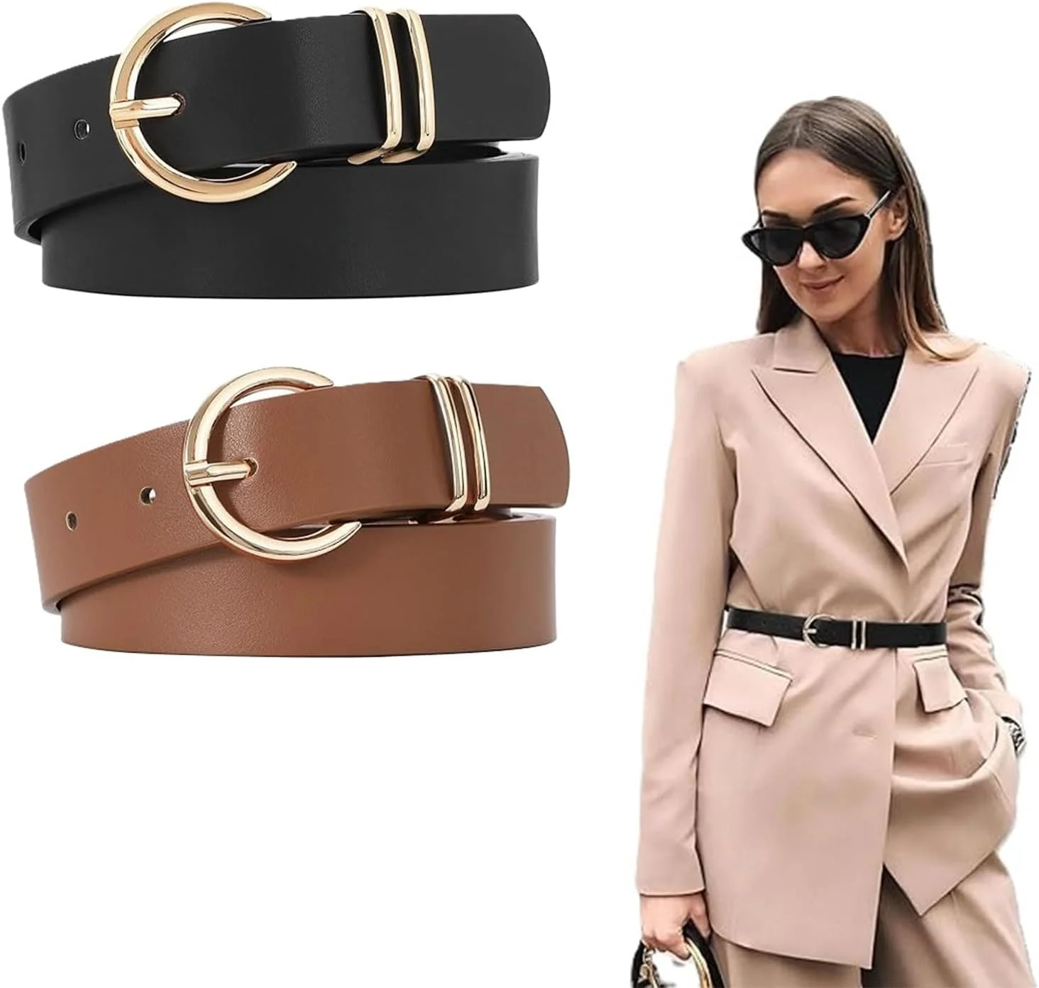 ست کمربند چرمی زنانه، کمربند برای شلوار جین با سگک قابل تنظیم، کمربند باریک، کمربند طرح قدیمی، کمربند کمر، اکسسوری های فشن زنانه، بند کمر