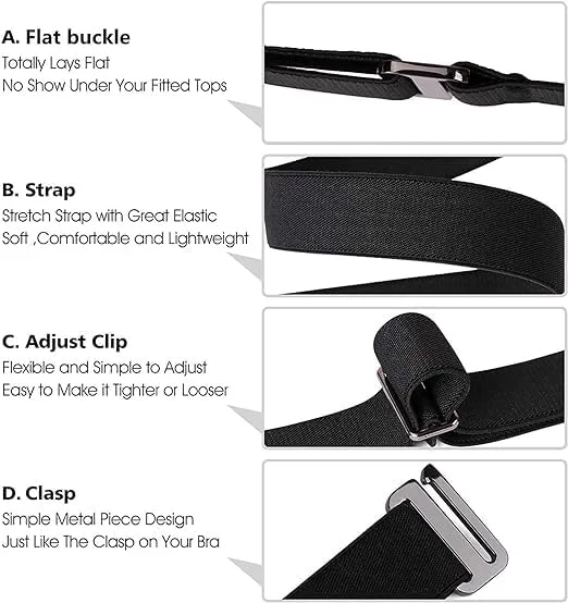 ست 4 عددی کمربند حصیری تزویق، کمربند کشی الاستیک، کمربند باریک زنانه، کمربند سگک دار مجلسی