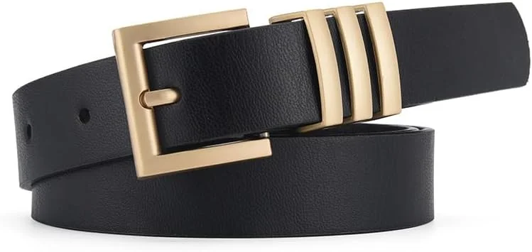 کمربند چرمی مصنوعی زنانه تزویق، مناسب برای شلوار جین، پیراهن و کمربندهای مد روز زنانه (دو عددی)