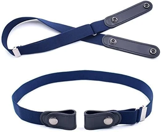 کمربند کشی بدون سگک، کمربند نامرئی قابل تنظیم، کمربند الاستیک بدون برآمدگی و دردسر، کمربند شلوار بدون سگک، برای شلوار جین، لباس زنانه یا مردانه 2 عدد