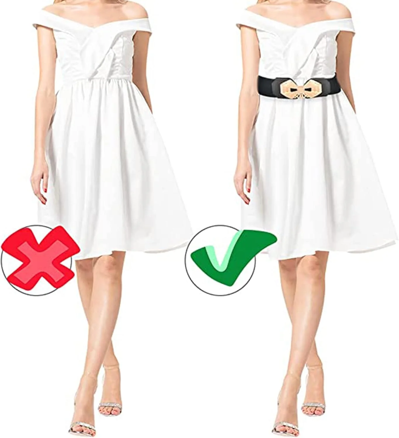 کمربند کشی زنانه، کمربند چرمی زنانه ELECDON، مناسب برای شلوار جین، پیراهن، کمربند شلوار، کمربند پهن کشی زنانه، کمربند لباس شب، خوش فرم، زیبا و ظریف