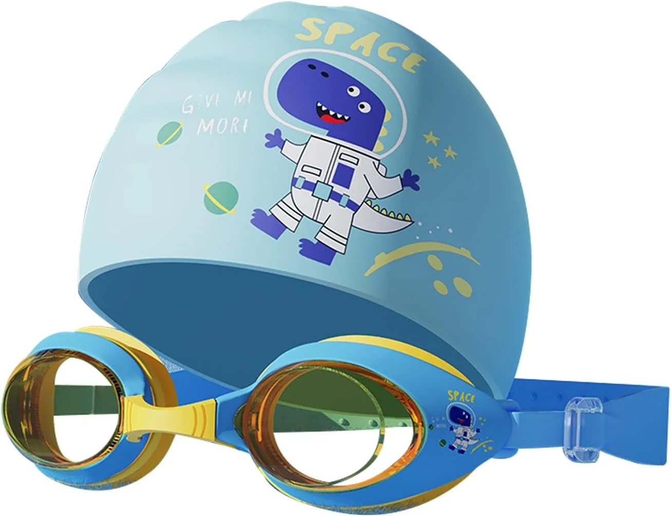 کلاه شنای کودکانه جورانب و عینک ضد بخار با محافظت در برابر اشعه ماوراء بنفش - کلاه حمام ضد آب برای دختران، کودکان نوپا، کودکان، پسران کلاه شنای کودکانه جورانب و عینک ضد بخار با محافظت در برابر اشعه ماوراء بنفش - کلاه حمام ضد آب برای دختران، کودکان نوپا، کودکان، پسران