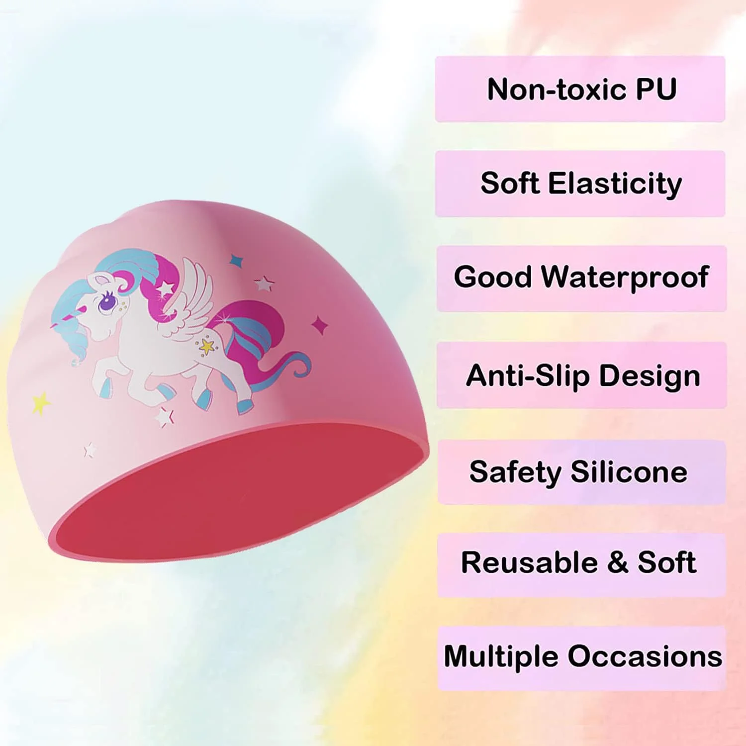 کلاه شنای کودکانه جورانب و عینک ضد بخار با محافظت در برابر اشعه ماوراء بنفش - کلاه حمام ضد آب برای دختران، کودکان نوپا، کودکان، پسران