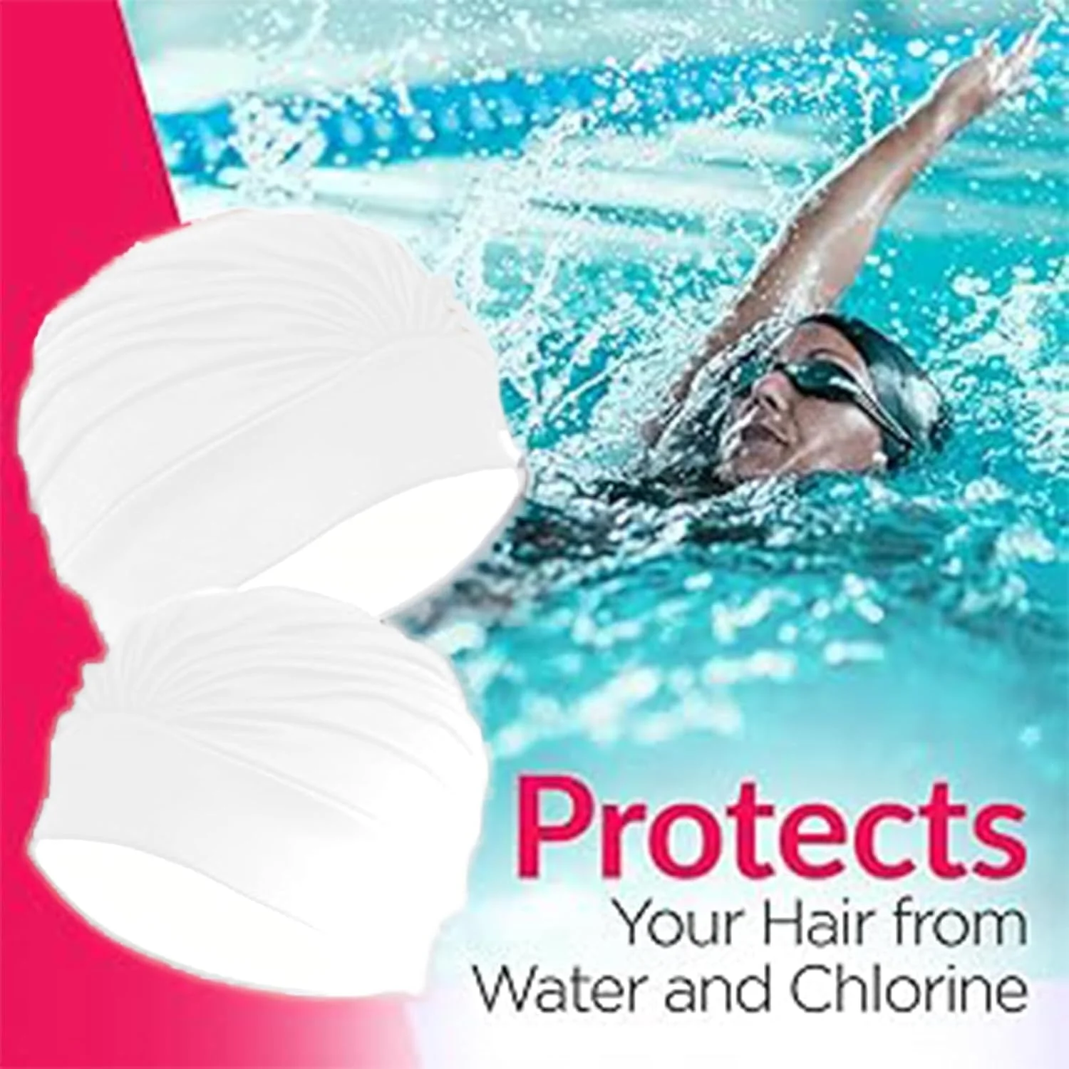 کلاه شنا جافیوست مناسب بانوان، کلاه شنا پلی استر با آستر لاتکس و طرح دار، مناسب آقایان و بزرگسالان، کلاه شنا مناسب موهای بلند، 1 عدد