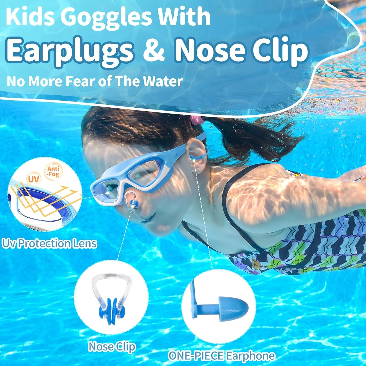 عینک شنای کودکان INFOSUN، فریم بزرگ ضد نشت، ضد مه و ضد بازتاب نور، بند قابل تنظیم، گوش گیر یکپارچه، کلاه، گیره بینی و گوش گیر مجموعه چهار تکه، همراه با جعبه و کیف عینک عینک شنای کودکان INFOSUN، فریم بزرگ ضد نشت، ضد مه و ضد بازتاب نور، بند قابل تنظیم، گوش گیر یکپارچه، کلاه، گیره بینی و گوش گیر مجموعه چهار تکه، همراه با جعبه و کیف عینک