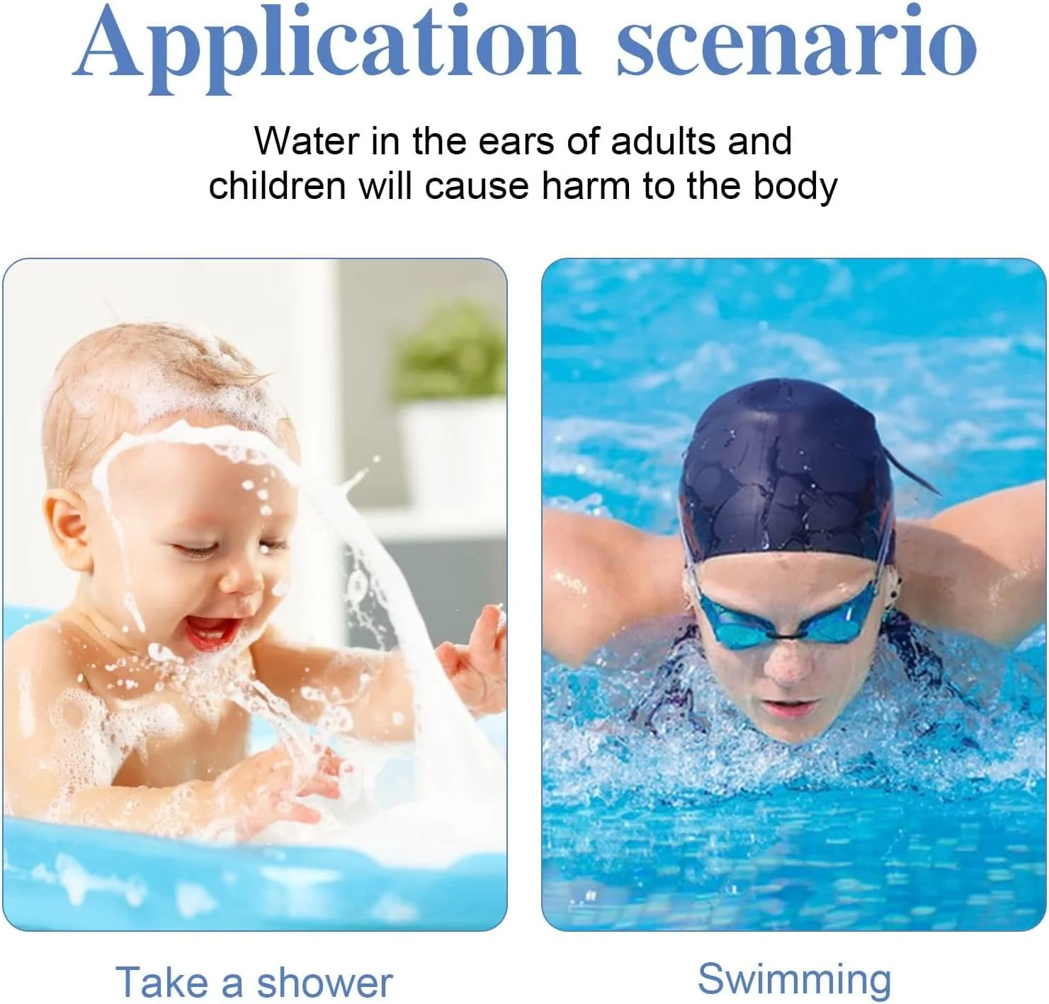 روکش گوش ضد آب 60 عددی - برچسب های چسبی شفاف برای شنا، دوش گرفتن و ورزش های آبی، محافظ تنفسی برای کودکان و بزرگسالان
