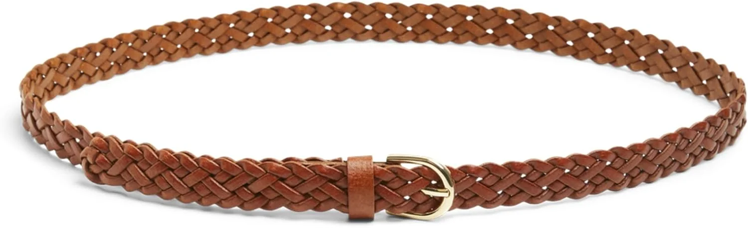 کمربند باریک بافت چرمی زنانه PIECES مدل PCAVERY LEATHER BRAIDED SLIM BELT NOOS
