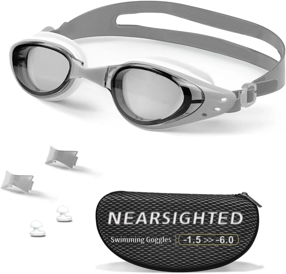 عینک شنای نزدیک بین HDYAR پلاریزه ضد مه بدون نشتی برای زنان مردان کودکان و بزرگسالان