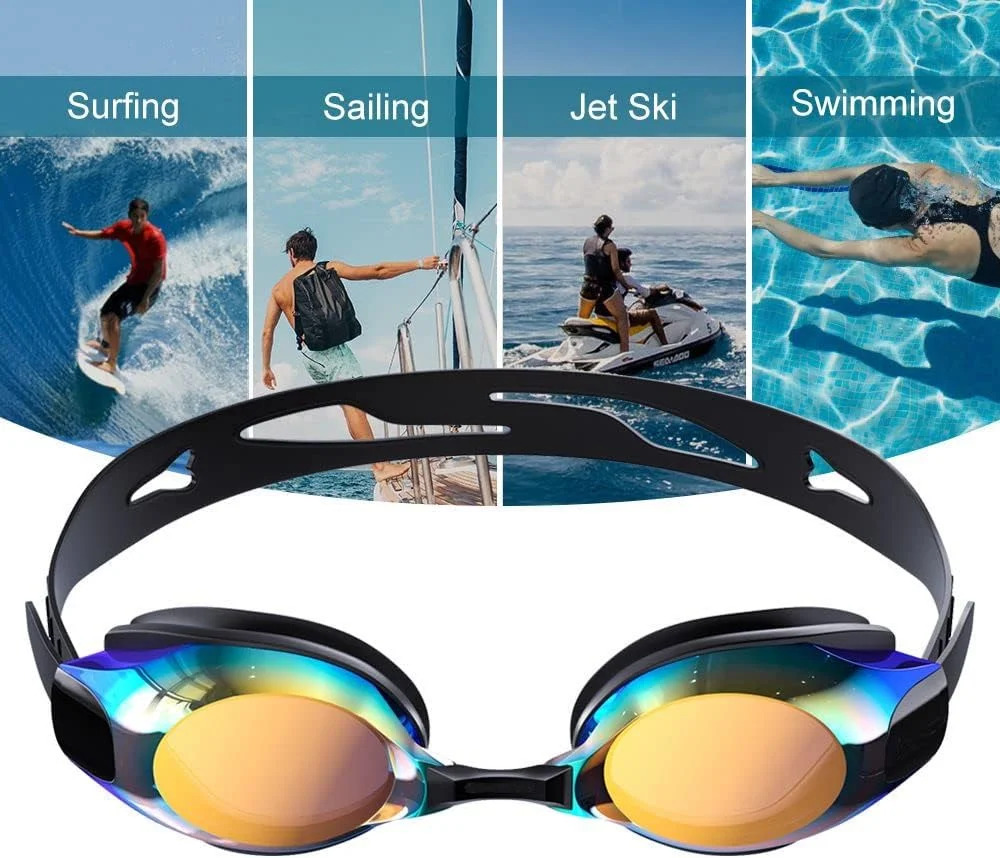عینک شنای نزدیک بین پلاریزه ضد مه بدون نشت برای زنان، مردان، کودکان و بزرگسالان