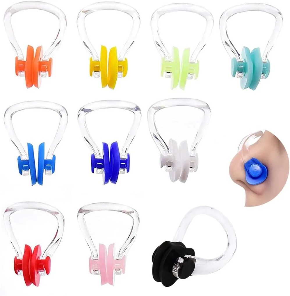 گیره بینی شنا Goodern، 10 عددی، گیره بینی سیلیکونی ضد آب، محافظ بینی راحت برای تمرین، غواصی، موج سواری، لوازم جانبی شنا برای بزرگسالان و کودکان، 10 رنگ گیره بینی شنا Goodern، 10 عددی، گیره بینی سیلیکونی ضد آب، محافظ بینی راحت برای تمرین، غواصی، موج سواری، لوازم جانبی شنا برای بزرگسالان و کودکان، 10 رنگ