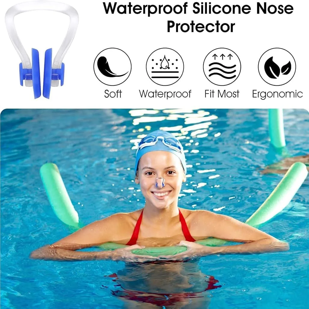 گیره بینی شنا Goodern، 10 عددی، گیره بینی سیلیکونی ضد آب، محافظ بینی راحت برای تمرین، غواصی، موج سواری، لوازم جانبی شنا برای بزرگسالان و کودکان، 10 رنگ گیره بینی شنا Goodern، 10 عددی، گیره بینی سیلیکونی ضد آب، محافظ بینی راحت برای تمرین، غواصی، موج سواری، لوازم جانبی شنا برای بزرگسالان و کودکان، 10 رنگ