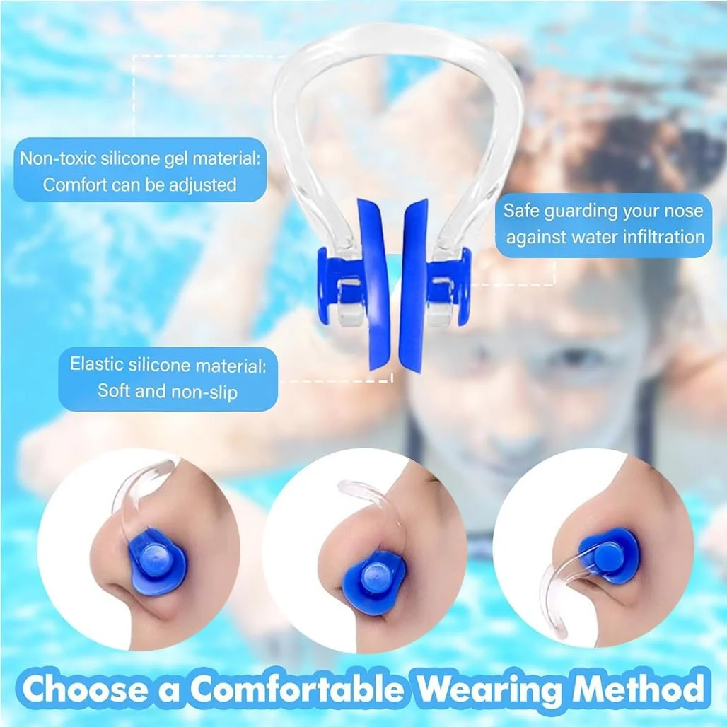 گیره بینی شنا Goodern، 10 عددی، گیره بینی سیلیکونی ضد آب، محافظ بینی راحت برای تمرین، غواصی، موج سواری، لوازم جانبی شنا برای بزرگسالان و کودکان، 10 رنگ گیره بینی شنا Goodern، 10 عددی، گیره بینی سیلیکونی ضد آب، محافظ بینی راحت برای تمرین، غواصی، موج سواری، لوازم جانبی شنا برای بزرگسالان و کودکان، 10 رنگ
