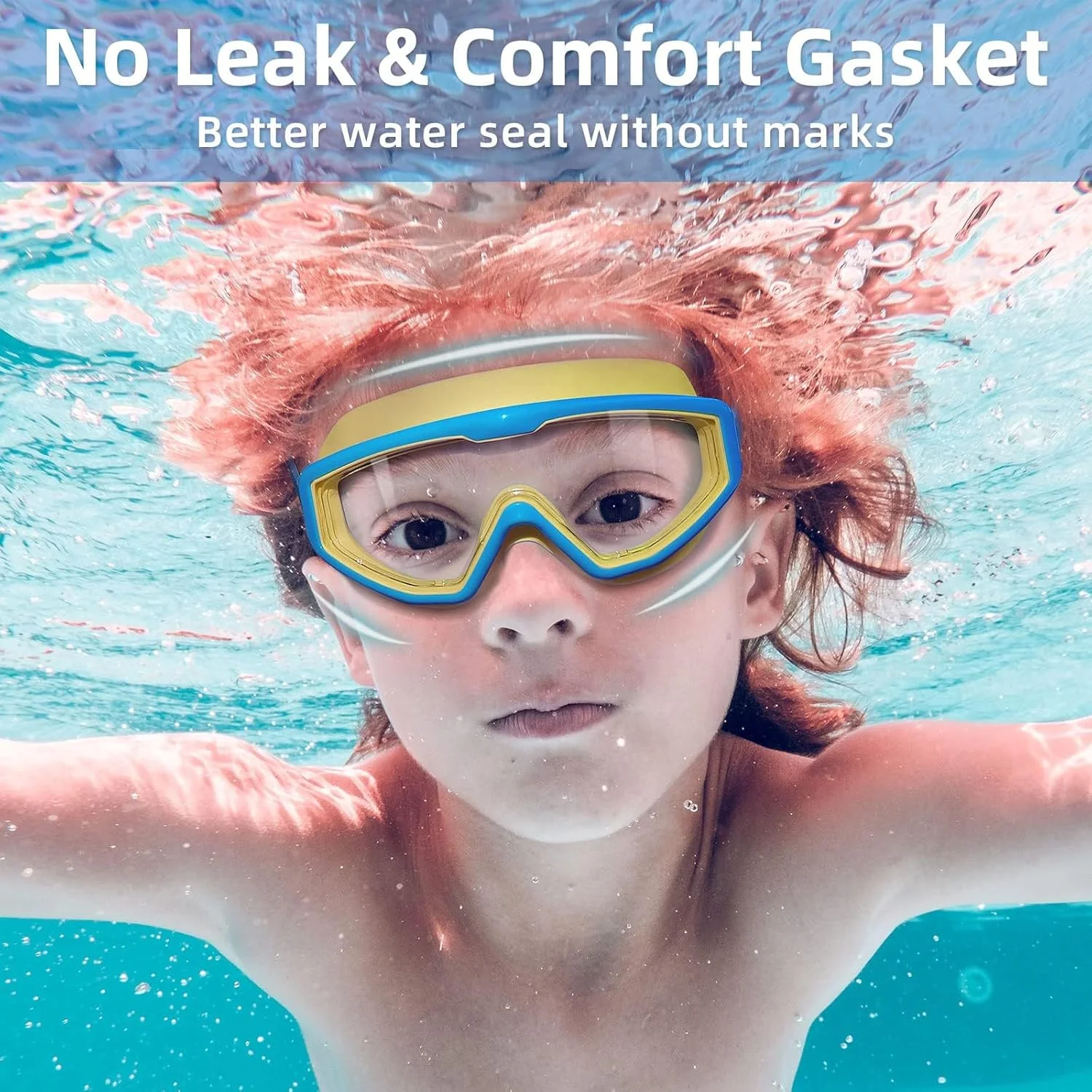 عینک شنای کودکان برای کودکان نوپا و نوجوانان، ضد مه ضد آب دید شفاف عینک استخر آب راحت برای سنین 6-14 سال