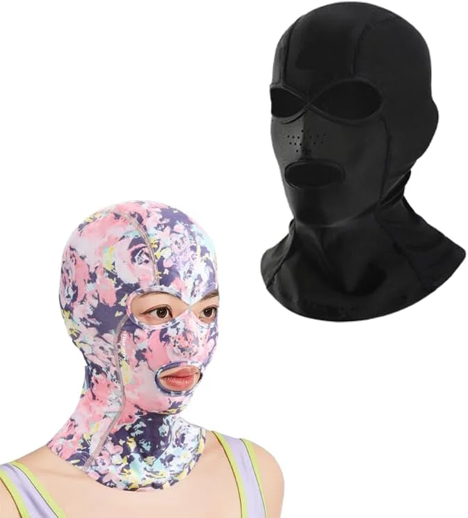 ماسک صورت ضد آفتاب شنا، کلاه شنا، پوشش کامل، جنس ابریشم یخی تنفسی، مقاوم در برابر آب (1 عدد)