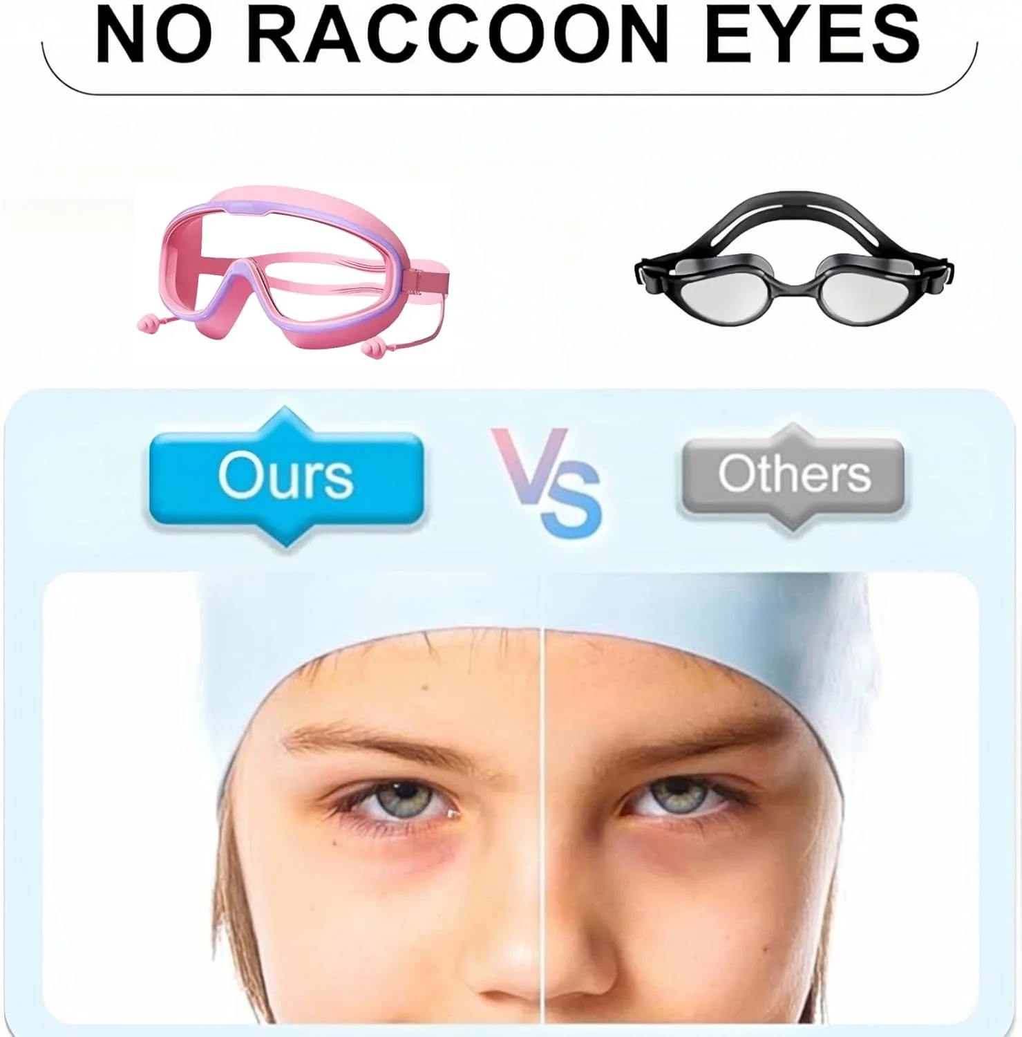 عینک شنا برای کودکان 3 تا 14 سال - بسته 2 عددی، ضد بخار، ضد آب، لنزهای محافظ UV - عینک شنای ورزشی کودکان با دید گسترده 180 درجه با گوش گیر سیلیکونی، بند قابل تنظیم، طراحی پل بینی انعطاف پذیر