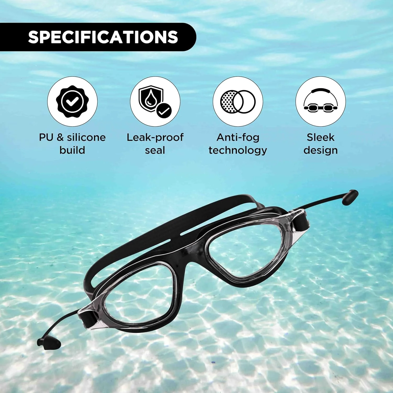 عینک شنا شیک EL1002 با پوشش ضد بخار و محافظت در برابر اشعه ماوراء بنفش | مشکی | جنس: سیلیکون، پلاستیک | دارای بند قابل تنظیم و گوش گیر | واشر سیلیکونی نرم برای جلوگیری از نشت | همراه با جعبه سخت عینک شنا شیک EL1002 با پوشش ضد بخار و محافظت در برابر اشعه ماوراء بنفش | مشکی | جنس: سیلیکون، پلاستیک | دارای بند قابل تنظیم و گوش گیر | واشر سیلیکونی نرم برای جلوگیری از نشت | همراه با جعبه سخت