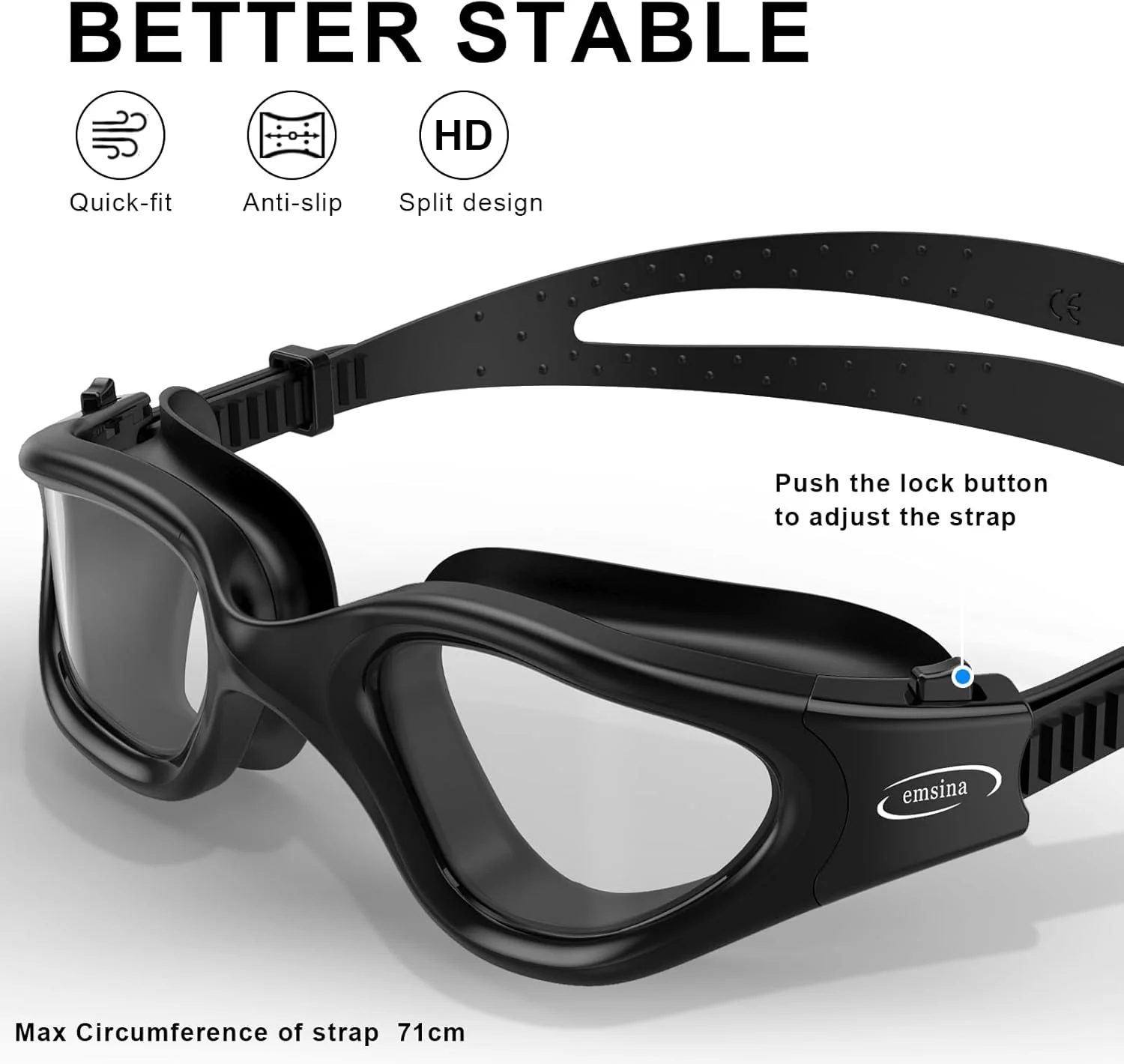 عینک شنا، عینک شنای پلاریزه G1 ضد مه برای مردان و زنان